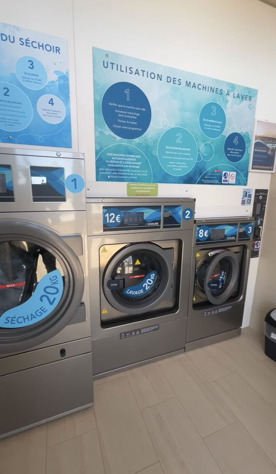 Panneau d'instructions d'utilisation des machines à laver Ublo
